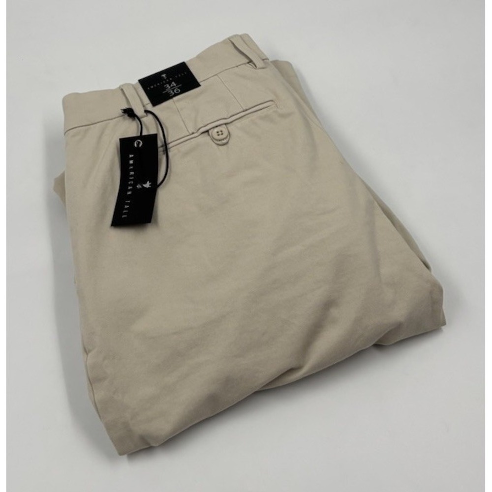 NWT American Tall Men's 34/36 J1 Straight Fit Tan Chino Cotton Khakis‎